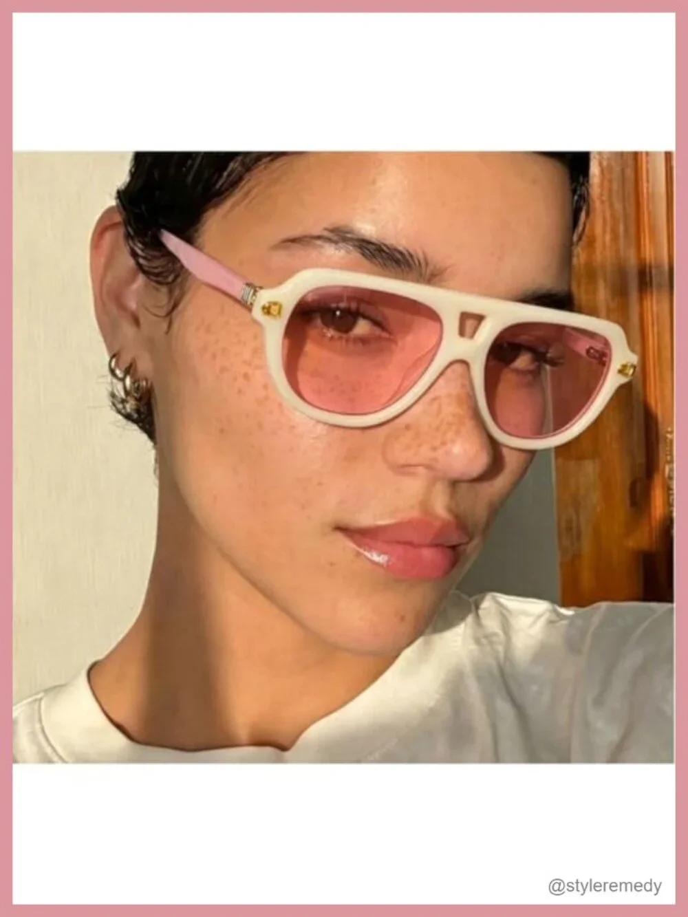 Retro Double Bridge Pilot Sunglasses with UV400 Gradient Shades